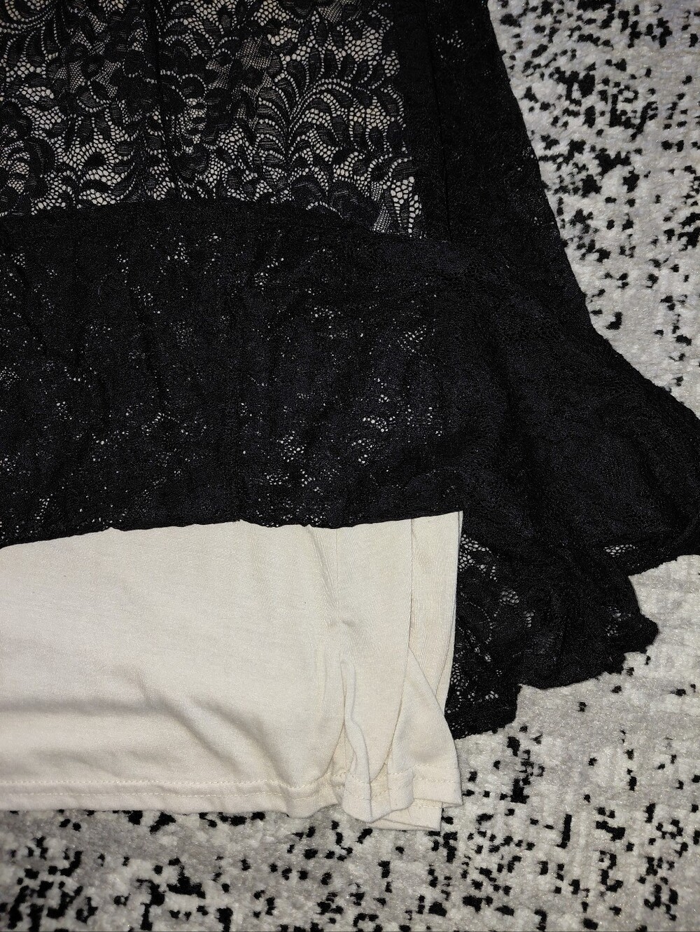 Miusol Black Lace Maxi Gown 2XL Formal Evening Dress Nude Lining Scalloped - Picture 12 of 16